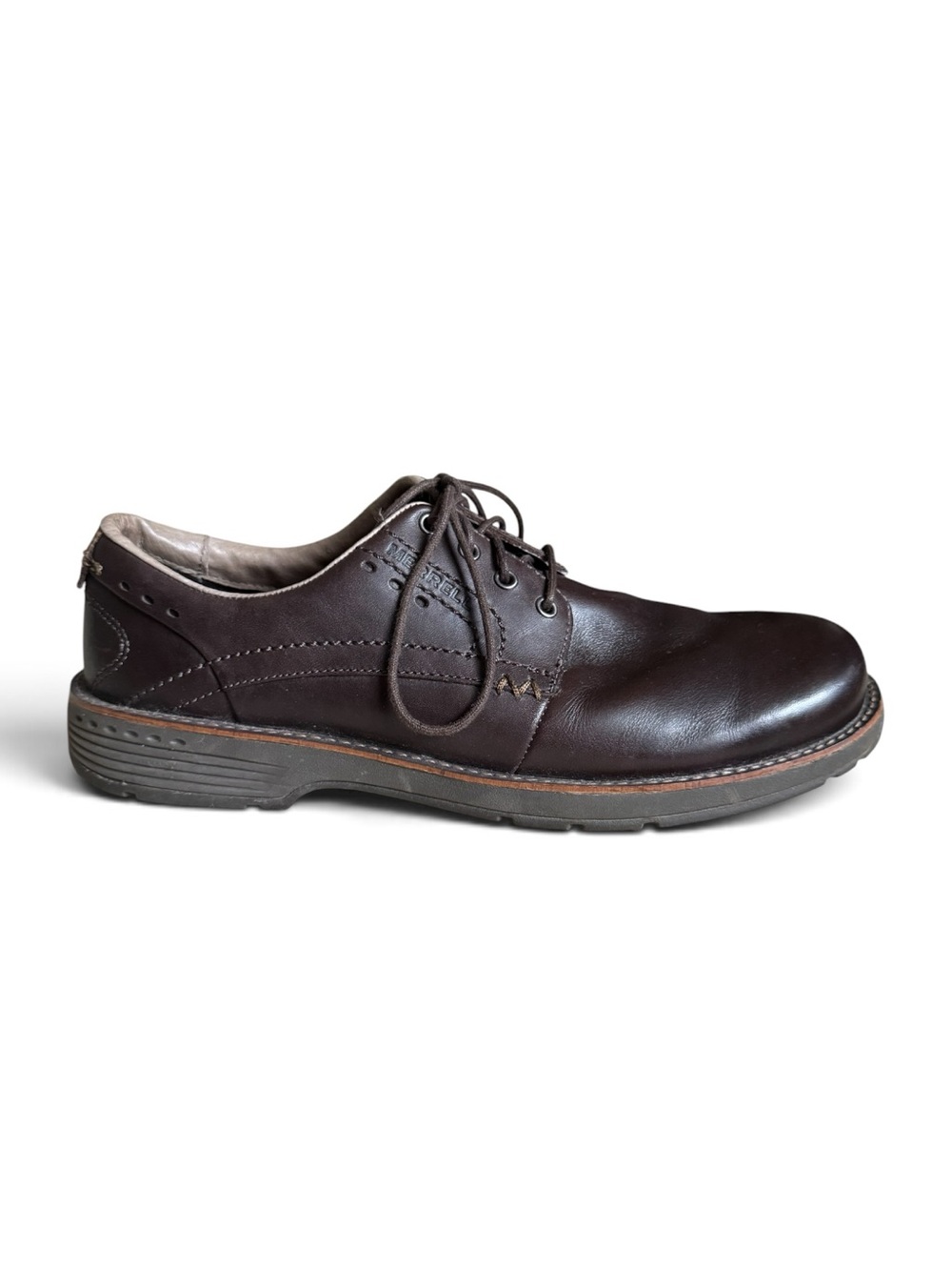 Merrell Performance Leather Oxford Walking Shoes Brown Men’s Size 11